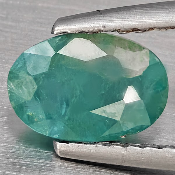 Natural Green Blueish Grandidierite Gemstones 1.18 Ct. Oval Shape 7.9 x 5.4 Mm.