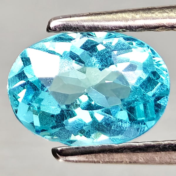 Natural Paraiba Color Apatite Gemstones 0.82 Ct. Oval Shape 7 x 5 Mm.