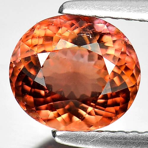 Natural Orange Tourmaline Gemstones 1.96 Ct. Oval Shape 8.2 x 7.5 Mm. (1 of 3)