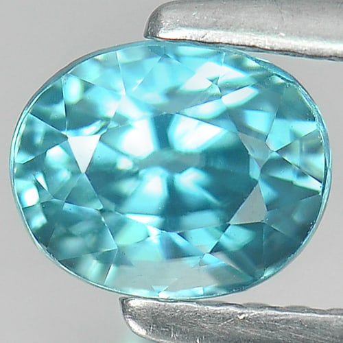 Natural Blue Zircon Gemstones 1.65 Ct. Oval Shape 6.5 x 5.2 Mm.