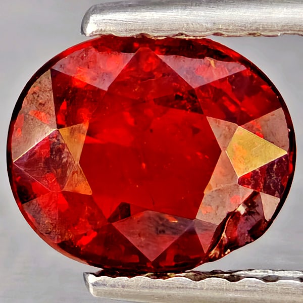 Natural Orangish Red Spessartine Garnet Gemstones 1.20 Ct. Oval Shape 6.8 x 5.7 Mm.