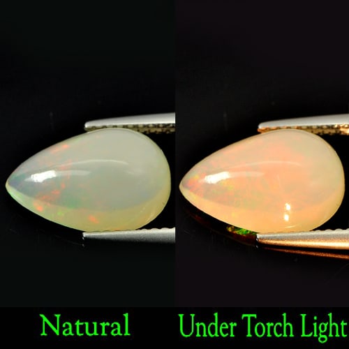 Natural Gem Multi-Color Play Of Colour Opal Gemstones 2.68 Ct. Pear Cabochon Shape