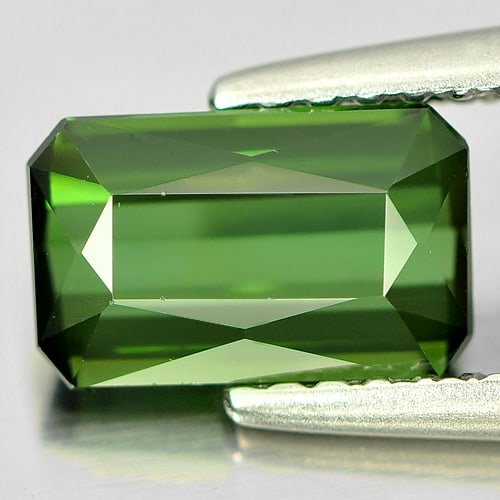 Natural Green Tourmaline Gemstones 1.31 Ct. Octagon Shape 8.1 x 5.1 Mm.
