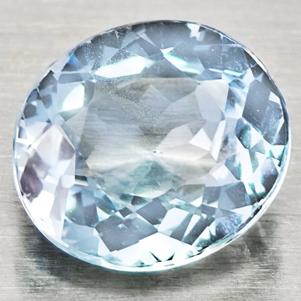 Natural Light Blue Aquamarine Gemstones 0.98 Ct. Oval Shape 6.9 x 6.1 Mm. (1 of 3)