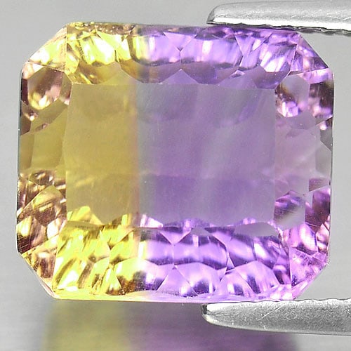 Natural Bi Color Ametrine Gemstones 8.85 Ct. Octagon Shape Millennium Cut 12.3 x 11 Mm.