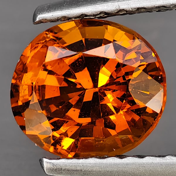 Natural Orange Spessartine Garnet Gemstones 1.32 Ct. Oval Shape 7.1 x 6.3 Mm.
