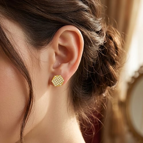 Natural White Diamond 10K Yellow Gold Earring Jewelry 0.95 Grams: Jewelry Setting Metal: 10K Solid Gold Jewelry Weight: 0.95 Grams. Gemstones Details Product ID: 550000027 Product Name: Solid Yellow Gold Diamond: Total Diamond Weight: 0.95 CT. Gems Size: 1 x 1 MM. S