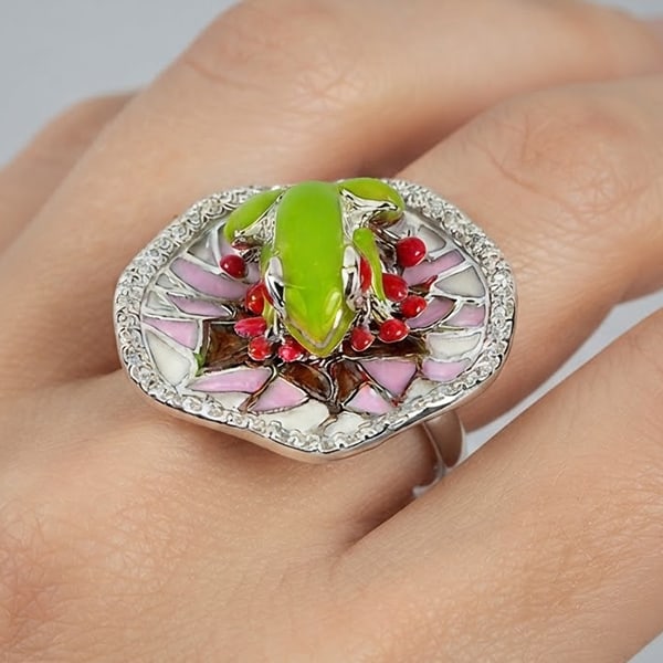 925 Sterling Silver Green Enamel Frog Ring Jewelry 6.74 Grams Size 6: Product ID: 281210053 Product Type: 925 Sterling Silver Fine Jewelry Jewelry Weight: 6.74 Grams. Ring Size: 6 Resizable(Fee) Gemstones Color: Green Metal: Solid Silver 92.5%. Gemstone Detail: Grteen F