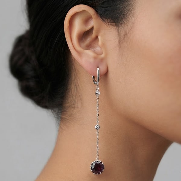 Natural Red Ruby 925 Sterling Silver Jewelry Sets 9.67 Grams Earrings & Ring Size 8