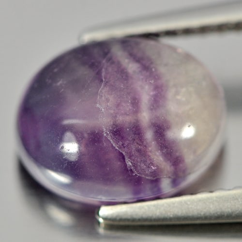 Natural Multi Color Fluorite Gemstones 3.28 Ct. Oval Cabochon Shape 10 x 8 Mm.