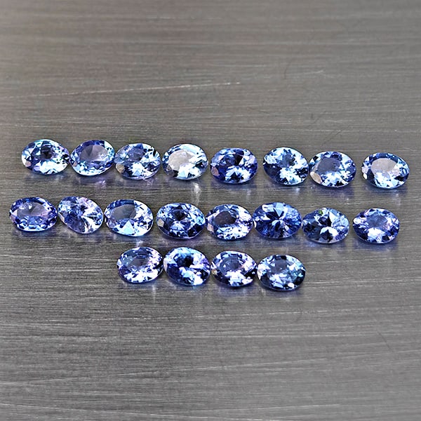 Natural Blue Tanzanite Gemstones 3.82 Ct. 20 Pcs. Oval Shape 4.3 x 3 Mm.