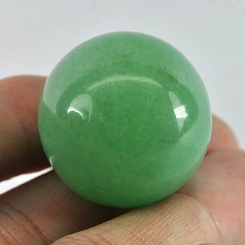 Natural Green Aventurine Gemstones 117.29 Ct. Round Cabochon Shape 26 Mm.