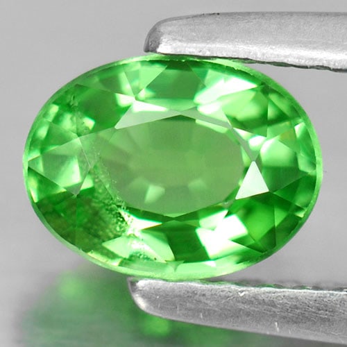 Natural Green Tsavorite Garnet Gemstones 0.85 Ct. Oval Shape 6.6 x 5 Mm.