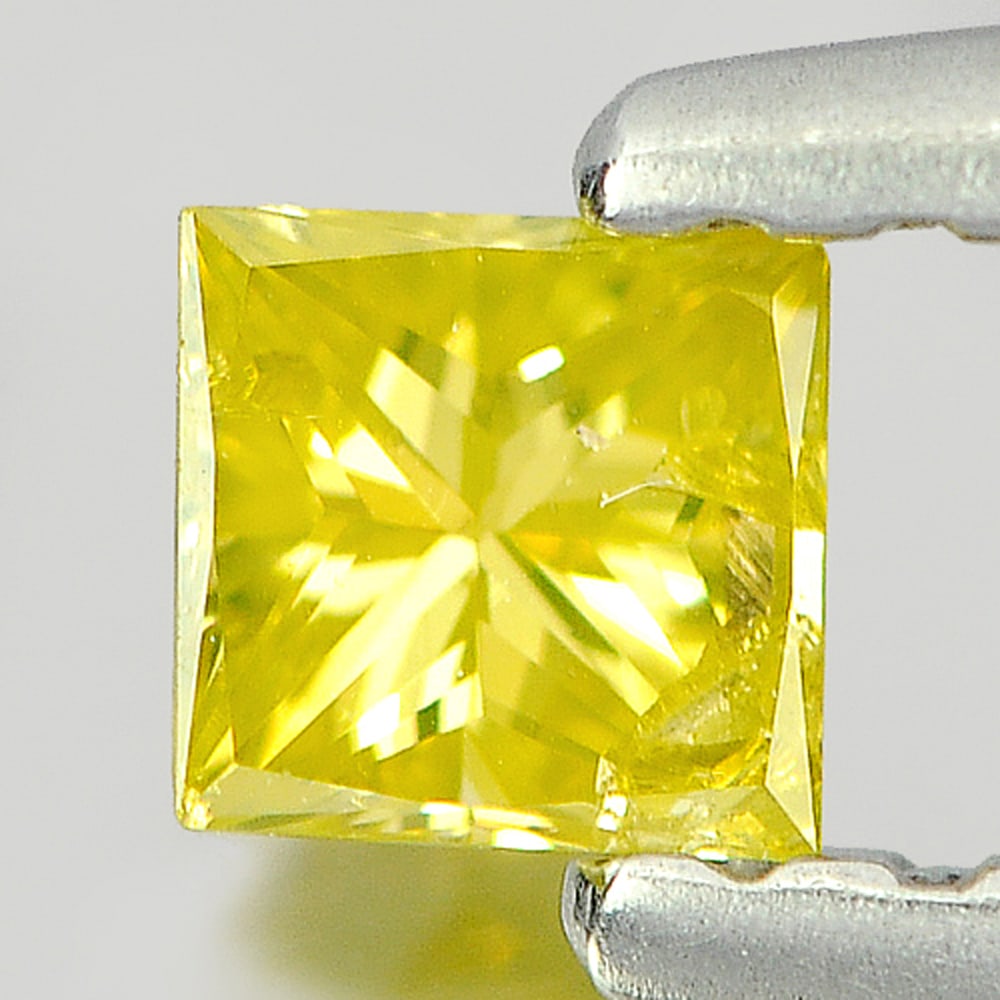 Natural Yellow Loose Diamond 0.15 Ct. Square Princess Cut 2.8 x 2.8 Mm.: Product ID: 802103663 Product Name: Natural Enhanced Diamond Weight: 0.15 CT. Size: 2.8 x 2.8 x 1.8 MM. Shape: Square Princess Cut Color: Yellow Clarity:SI1 Luster: Good Gems Origin: Belgium Treatment