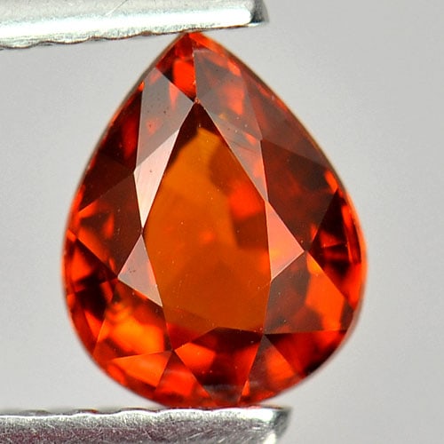 Natural Orange Spessartine Garnet Gemstones 0.98 Ct. Pear Shape 6.6 x 5.3 Mm.