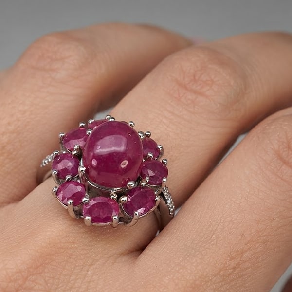 Natural Red Ruby Gemstones with 925 Sterling Silver Ring Jewelry 6.35 Grams Size 8: Product ID: 808500405 Product Type: 925 Sterling Silver Fine Jewelry Jewelry Weight: 6.35 Grams. Gemstones Color: Red Metal: Solid Silver 92.5%. Gemstone Detail: Ruby At Your Service: At Treasure of G