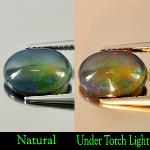 Natural Red Black Opal Gemstones 2.07 Ct. Oval Cabochon Shape 11.5 x 8.7 Mm.: Product ID: 818724656 Product Name: Natural Opal Weight: 2.07 CT. Size: 11.5 x 8.7 x 4.3 MM. Shape: Oval Cabochon Color: Rainbow Fire Red Black Clarity:Semi - Transparent Luster: Iridescent Gems Origi