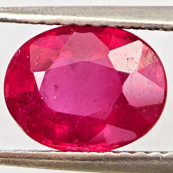 Natural Purplish Red Ruby Gemstones 2.55 Ct. Oval Shape 9 x 7.3 Mm.