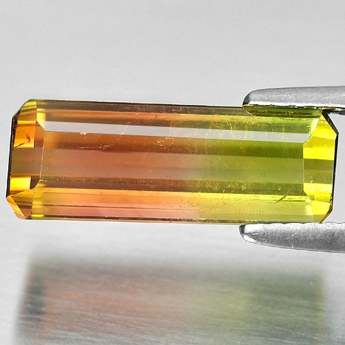 Natural Bi Color Tourmaline Gemstones 4.12 Ct. Octagon Shape 15.3 x 5.7 Mm.