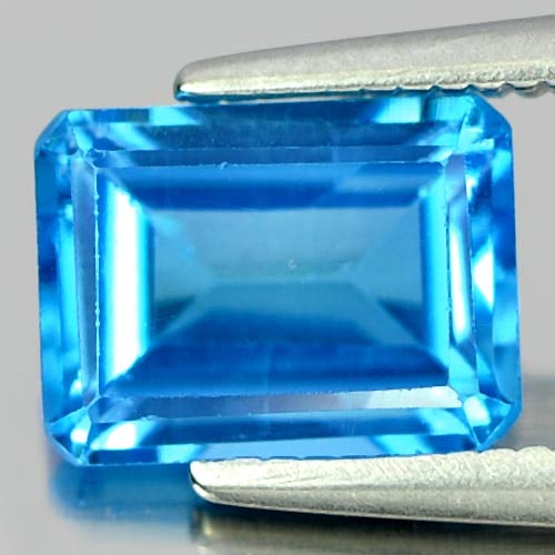 Natural Swiss Blue Topaz Gemstones 1.90 Ct. Octagon Shape 8 x 6 Mm.