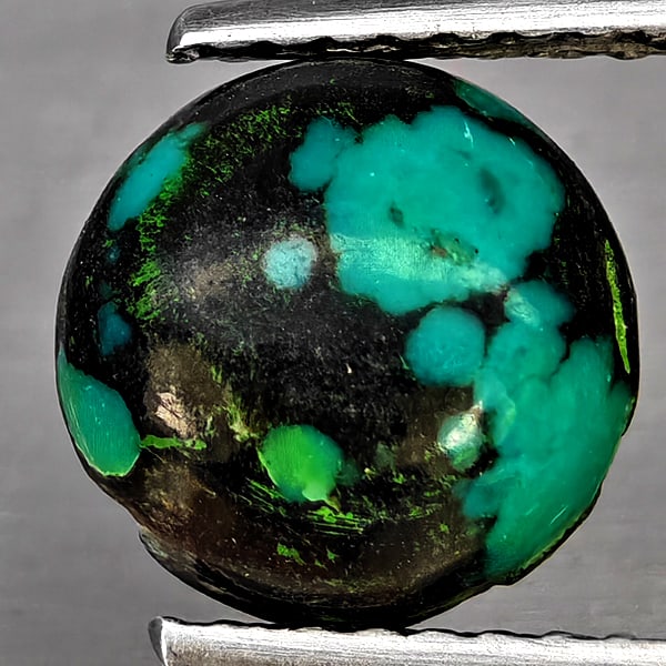 Natural Multi Color Green Turquoise Gemstones 1.14 Ct. Round Shape Cabochon 8.3 Mm.