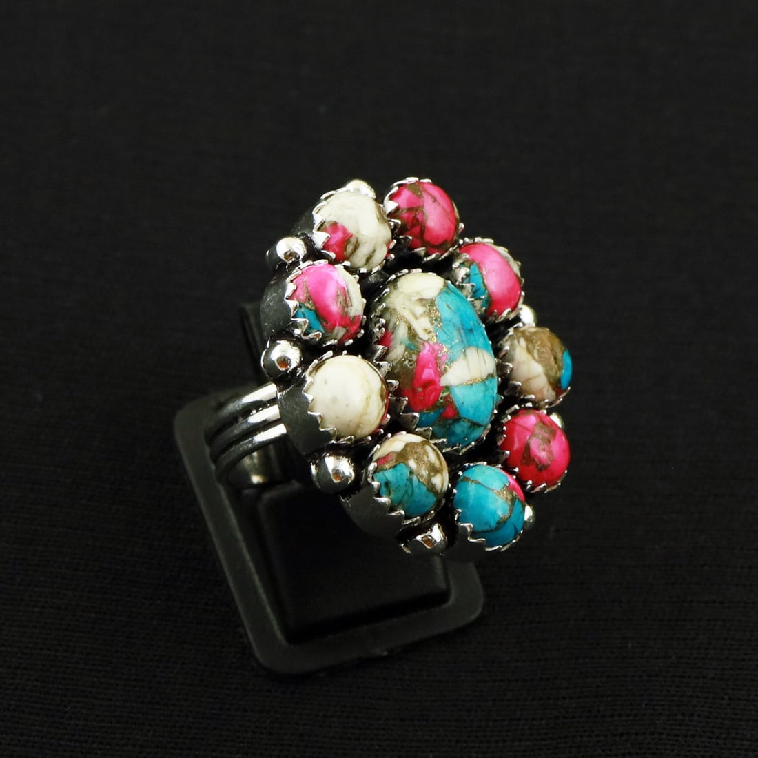 Natural Cotton Candy 2 Micron Sterling Silver Plated Handmade Ring - 7MM: Product ID: 260731150337 Product - Handmade Silver Plated Ring Metal - 92.5 2 Micron Sterling Silver Plated Ring Size - 7MM Gemstone - Cotton Candy Gemstone Origin - United States Gemstone Size - 10X1