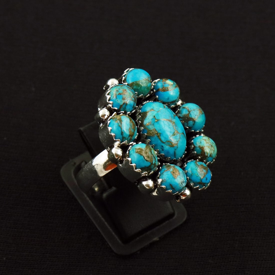 Natural Kingman Turquoise 2 Micron Sterling Silver Plated Handmade Ring - 9.5MM: Product ID: 260731150205 Product - Handmade Silver Plated Ring Metal - 92.5 2 Micron Sterling Silver Plated Ring Size - 9.5MM Gemstone - Kingman Turquoise Gemstone Origin - United States Gemstone Size