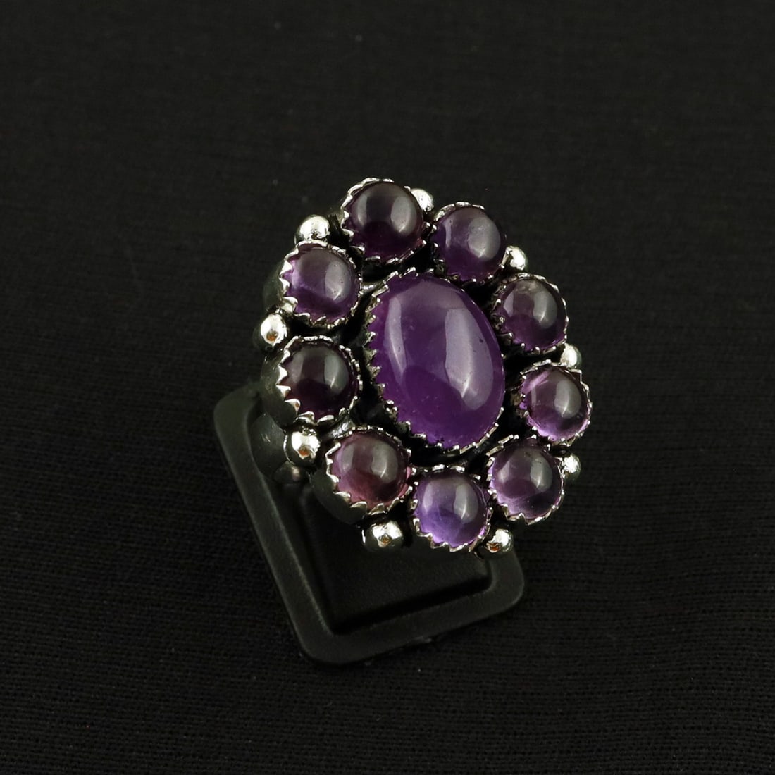 Natural Amethyst 2 Micron Sterling Silver Plated Handmade Ring - 6MM: Product ID: 260731145740 Product - Handmade Silver Plated Ring Metal - 92.5 2 Micron Sterling Silver Plated Ring Size - 6MM Gemstone - Amethyst Gemstone Origin - Africa Gemstone Size - 10X14 MM ( 1 St