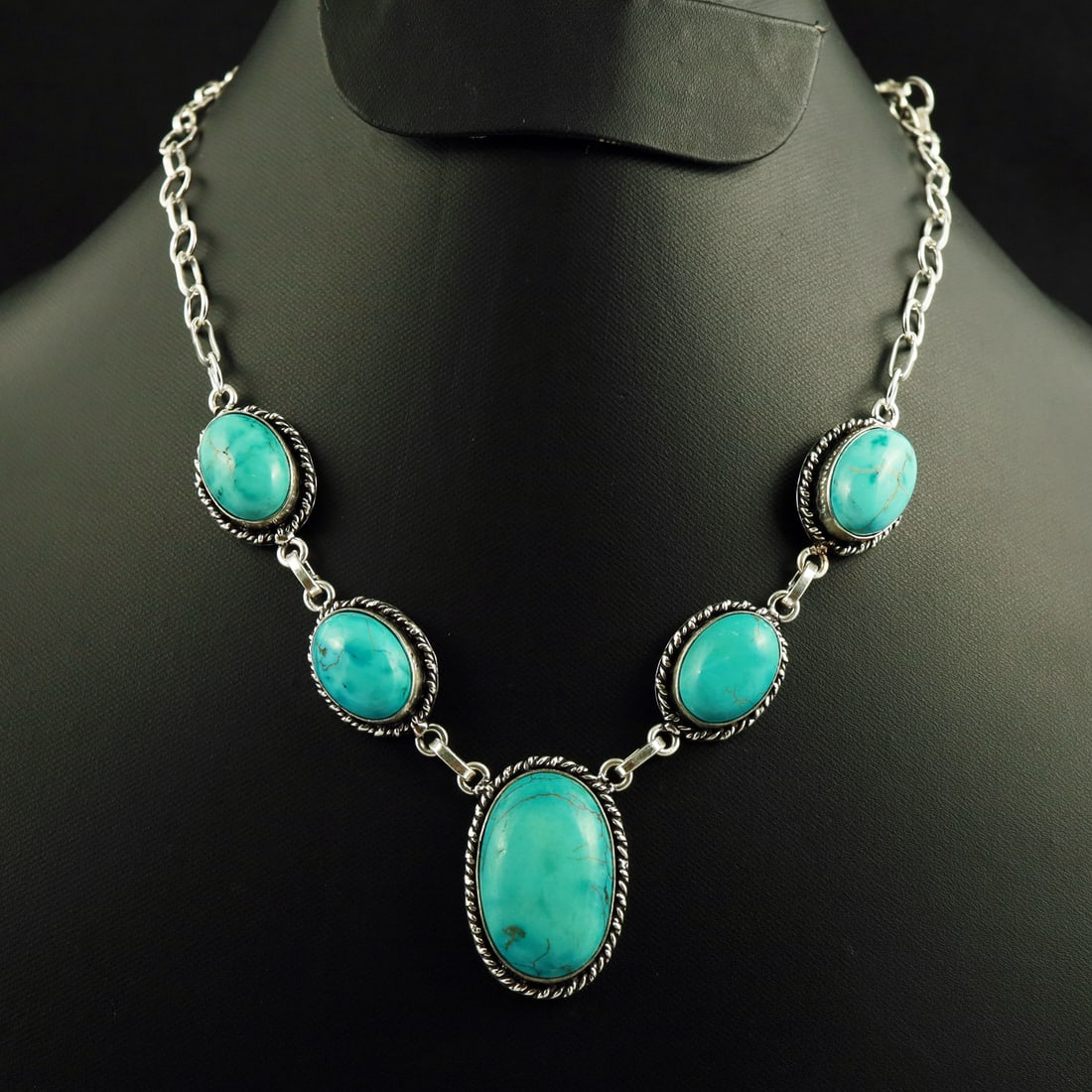 Natural Turquoise Sterling Silver Plated Handmade Necklace: Product ID: 260731121227 Product - Handmade Silver Plated Necklace Metal - 92.5 Sterling Silver Plated Necklace Length - 18 Inch Gemstone - Turquoise Gemstone Origin - Tibet Gemstone Shape - Oval Gems