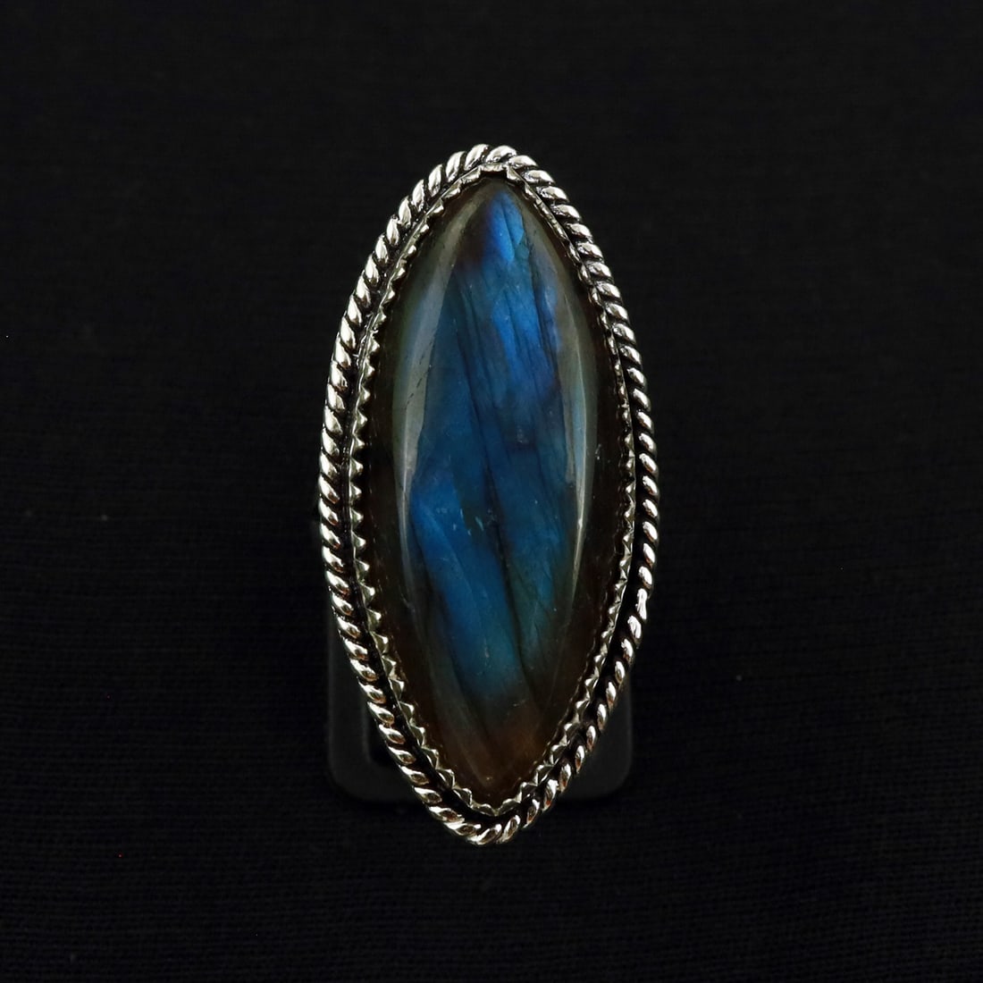 Natural Labradorite 2 Micron Sterling Silver Plated Handmade Ring - 9MM ( Adjustable ): Product ID: 260731115143 Product - Handmade Silver Plated Ring Metal - 92.5 2 Micron Sterling Silver Plated Ring Size - 9MM ( Adjustable) Gemstone - Labradorite Gemstone Origin - Canada Gemstone Size 