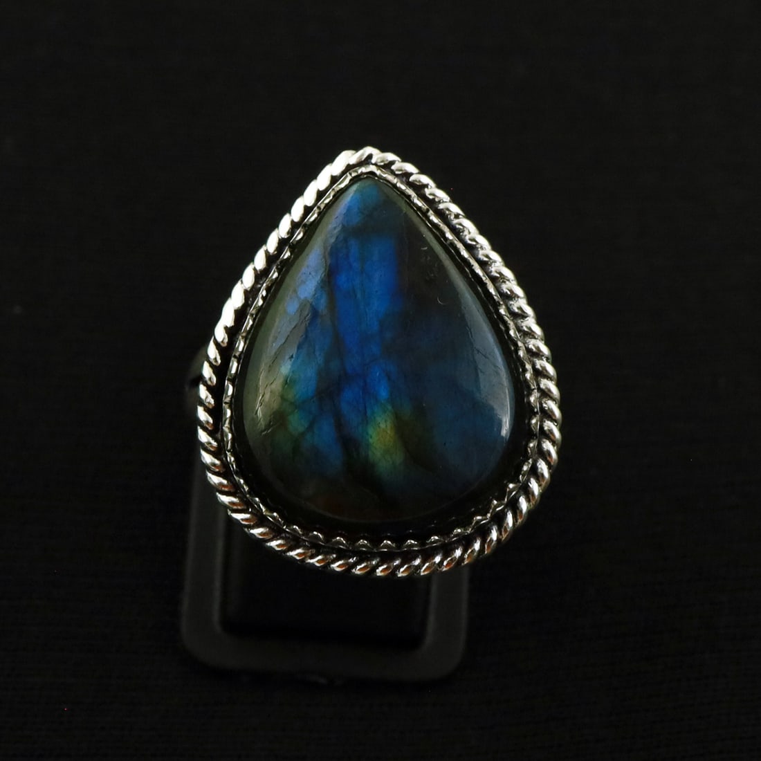 Natural Labradorite 2 Micron Sterling Silver Plated Handmade Ring - 9MM ( Adjustable ): Product ID: 260731114839 Product - Handmade Silver Plated Ring Metal - 92.5 2 Micron Sterling Silver Plated Ring Size - 9MM ( Adjustable) Gemstone - Labradorite Gemstone Origin - Canada Gemstone Size 