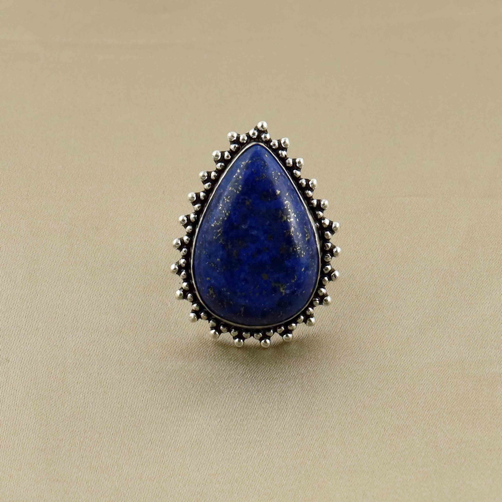 Natural Lapis Lazuli Sterling Silver Plated Handmade Ring - 6.5MM: Product ID: 260528144457 Product - Handmade Silver Plated Ring Metal - 92.5 Sterling Silver Plated Ring Size - 6.5MM Gemstone - Lapis Lazuli Gemstone Origin - Afghanistan Gemstone Size - 2.5X2 CM Gems