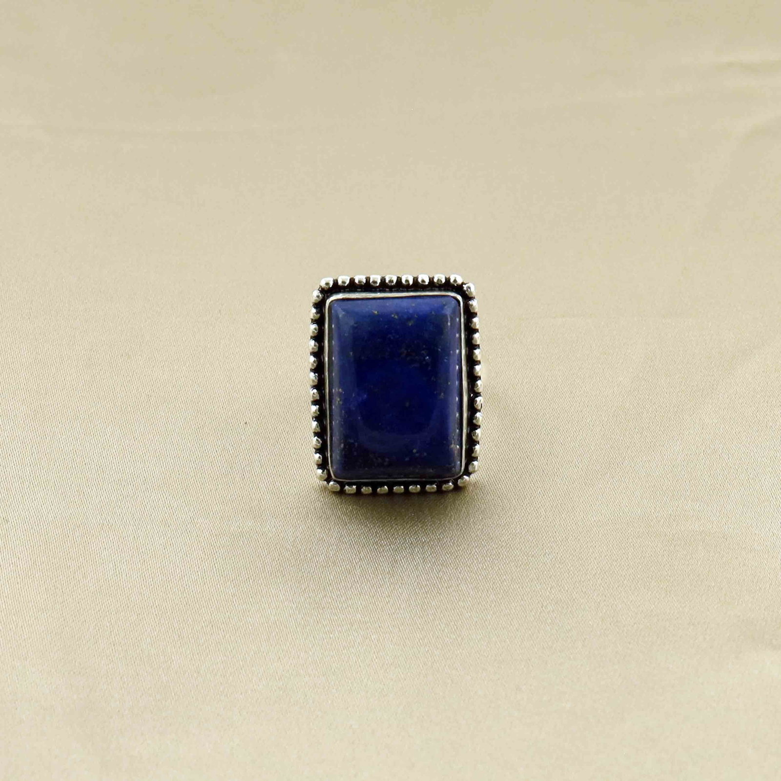 Natural Lapis Lazuli Sterling Silver Plated Handmade Ring - 6.5MM: Product ID: 260528144115 Product - Handmade Silver Plated Ring Metal - 92.5 Sterling Silver Plated Ring Size - 6.5MM Gemstone - Lapis Lazuli Gemstone Origin - Afghanistan Gemstone Size - 2X1.5 CM Gems