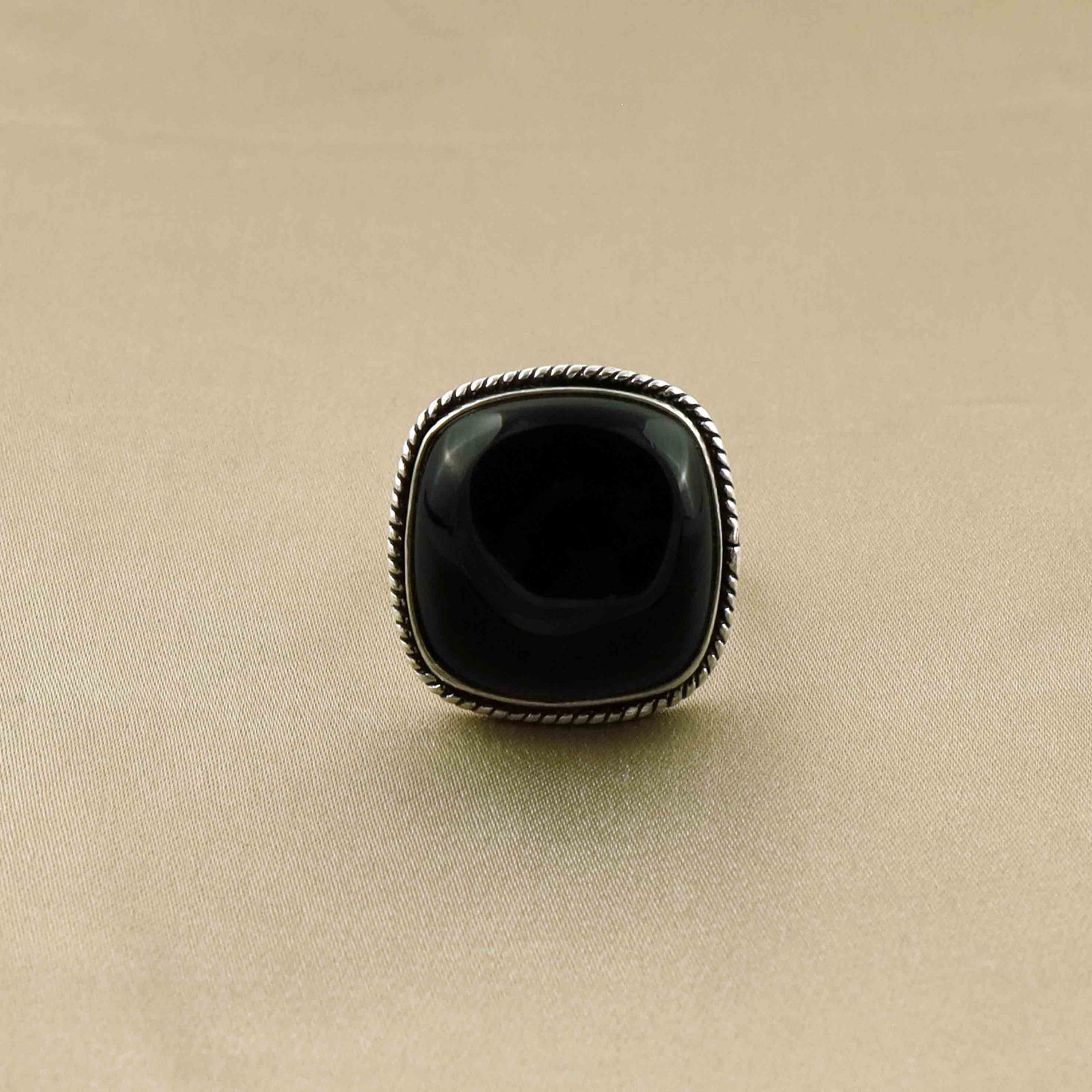 Natural Black Onyx Sterling Silver Plated Handmade Ring - 8MM: Product ID: 260528142054 Product - Handmade Silver Plated Ring Metal - 92.5 Sterling Silver Plated Ring Size - 8MM Gemstone - Black Onyx Gemstone Origin - India Gemstone Size - 2X2 CM Gemstone Shape -