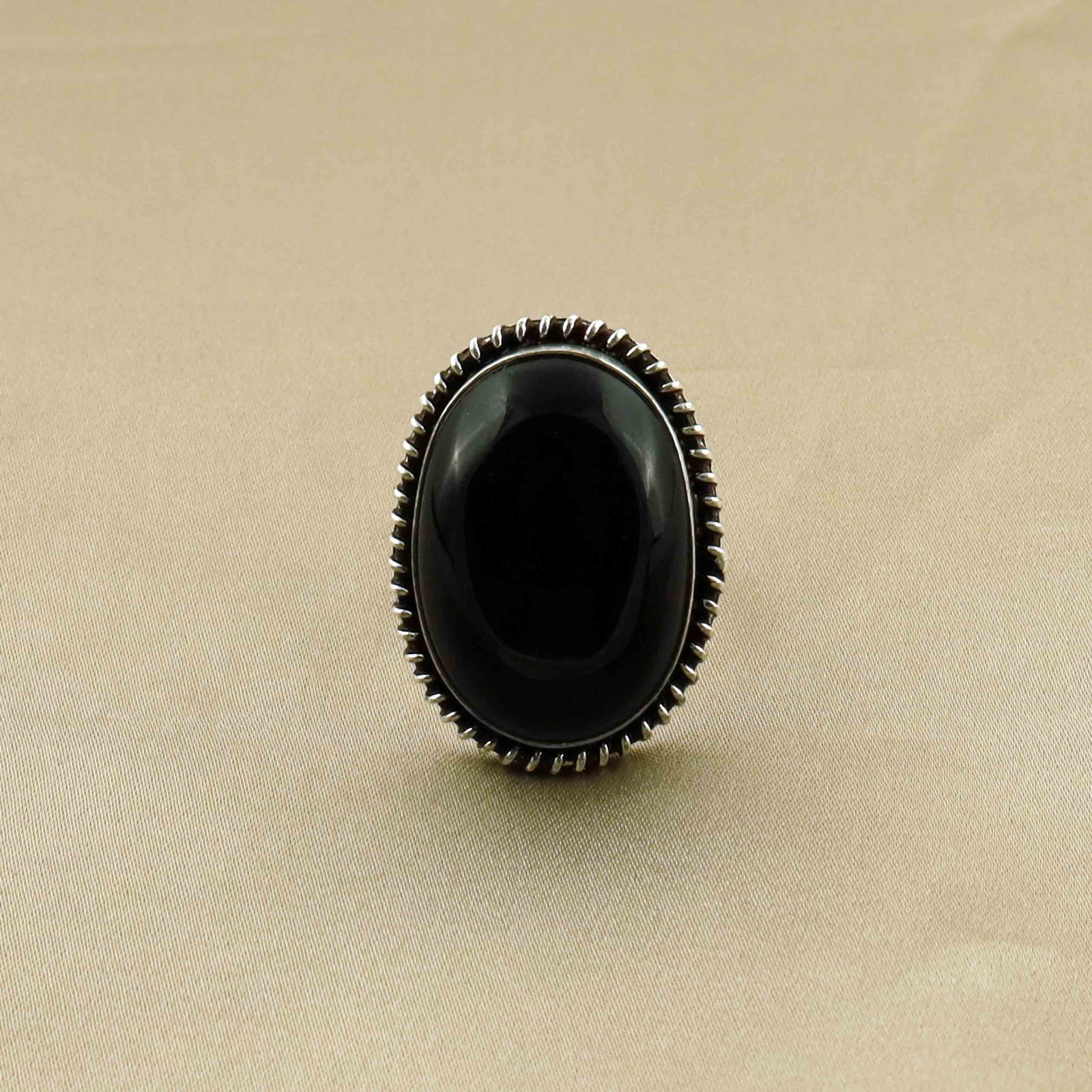 Natural Black Onyx Sterling Silver Plated Handmade Ring - 7.5MM: Product ID: 260528140044 Product - Handmade Silver Plated Ring Metal - 92.5 Sterling Silver Plated Ring Size - 7.5MM Gemstone - Black Onyx Gemstone Origin - India Gemstone Size - 2.5X2 CM Gemstone Sha