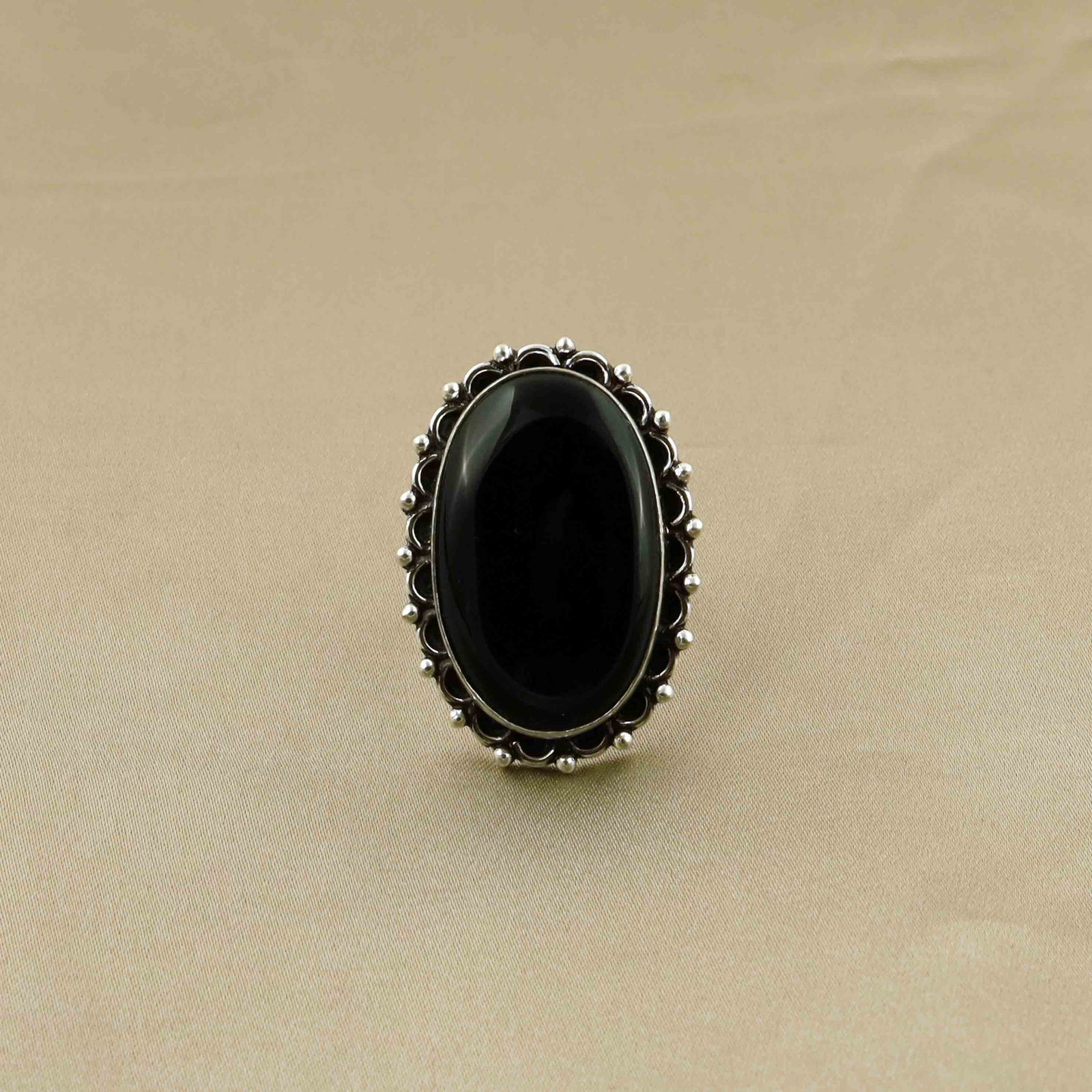 Natural Black Onyx Sterling Silver Plated Handmade Ring - 7MM: Product ID: 260528135938 Product - Handmade Silver Plated Ring Metal - 92.5 Sterling Silver Plated Ring Size - 7MM Gemstone - Black Onyx Gemstone Origin - India Gemstone Size - 3X2 CM Gemstone Shape -