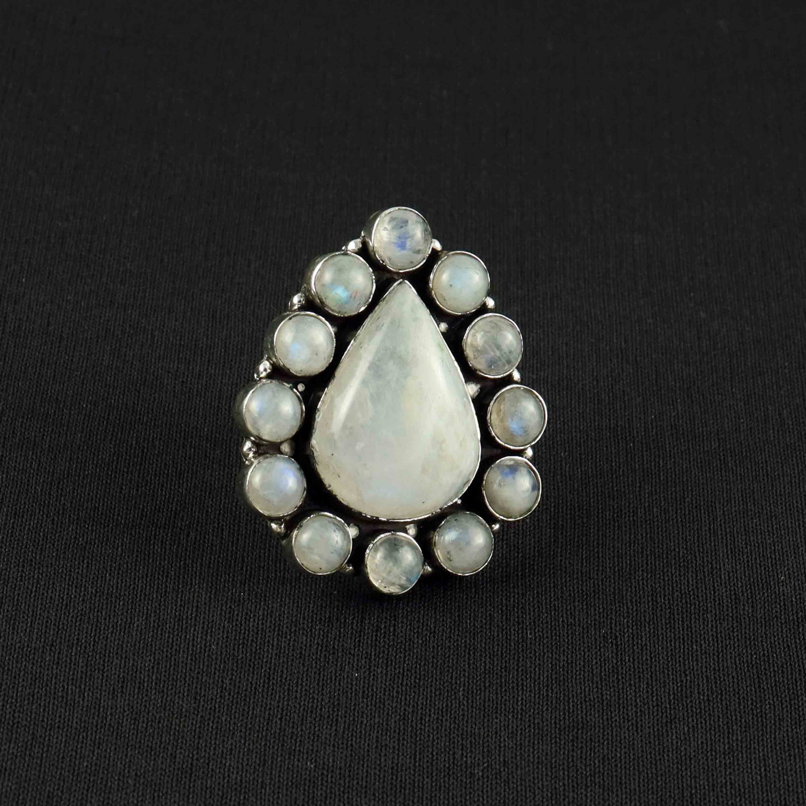 Natural Rainbow Moonstone Sterling Silver Plated Handmade Ring - 7MM (1 of 3)