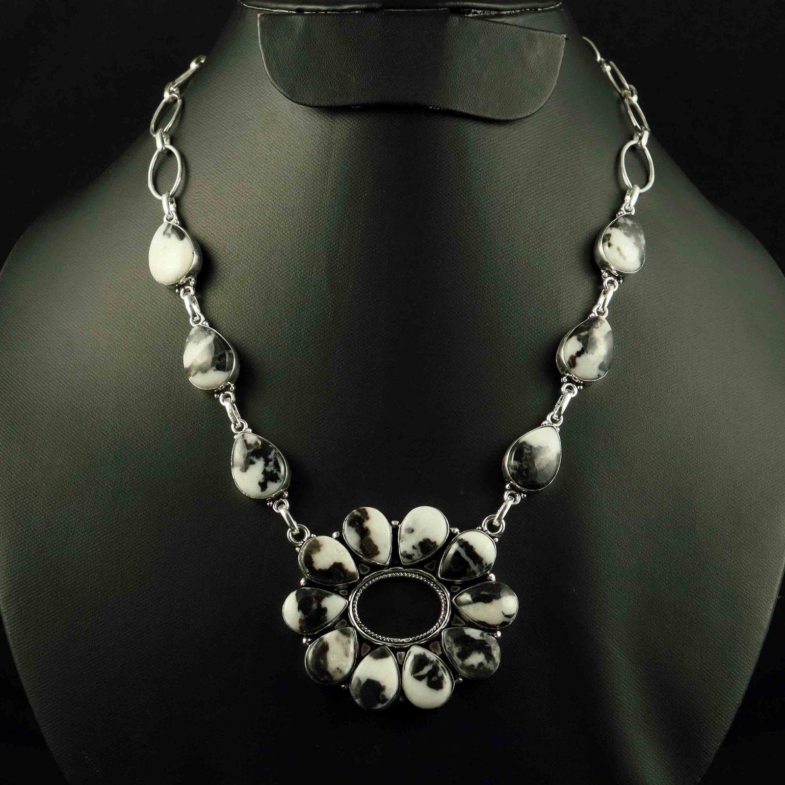 Natural Zebra Jasper Sterling Silver Plated Handmade Necklace (1 of 3)