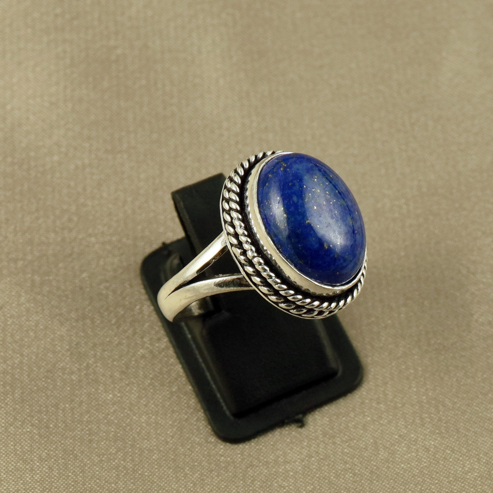 Natural Lapis Lazuli Sterling Silver Plated Handmade Ring - 8MM: Product ID: 260520133608 Product - Handmade Silver Plated Ring Metal - 92.5 Sterling Silver Plated Ring Size - 8MM Gemstone - Lapis Lazuli Gemstone Origin - Afghanistan Gemstone Size - 12X16 MM Gemsto