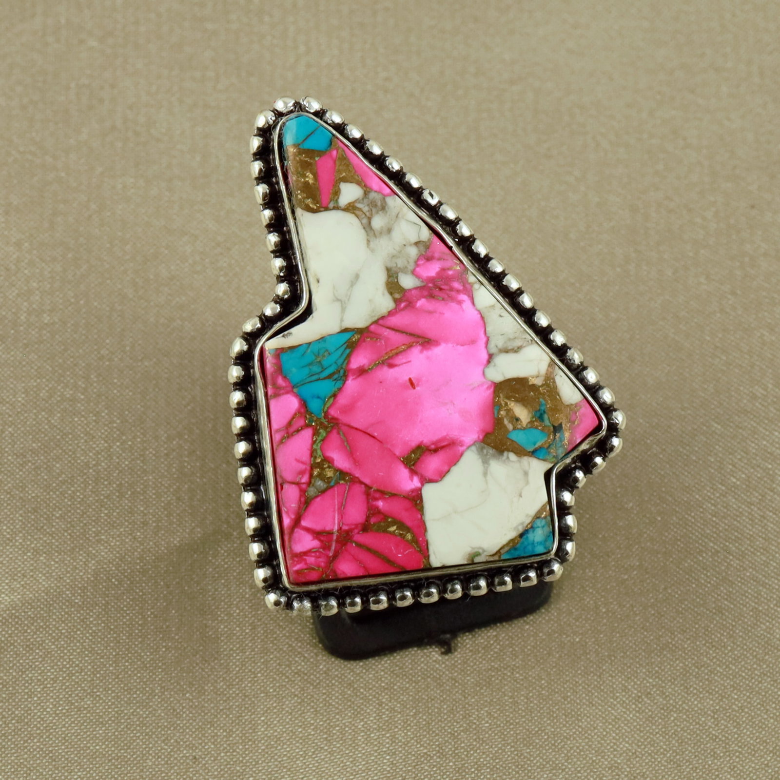 Natural Cotton Candy Sterling Silver Plated Handmade Ring - 7MM: Product ID: 260519151424 Product - Handmade Silver Plated Ring Metal - 92.5 Sterling Silver Plated Ring Size - 7MM Gemstone - Cotton Candy Gemstone Origin - United States Gemstone Size - 3.5X2.5 CM Ge