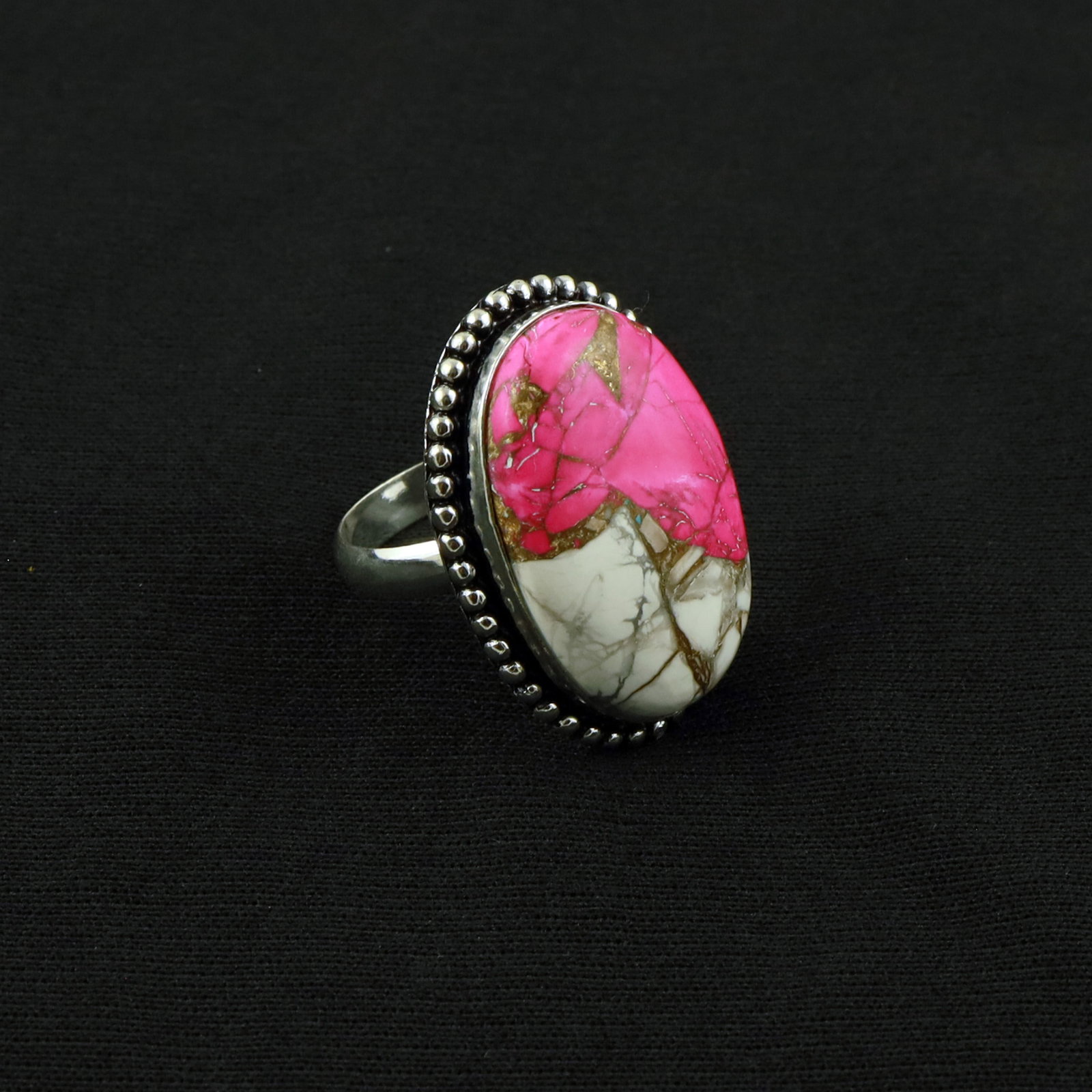 Natural Cotton Candy Sterling Silver Plated Handmade Ring - 10MM: Product ID: 260519142051 Product - Handmade Silver Plated Ring Metal - 92.5 Sterling Silver Plated Ring Size - 10MM Gemstone - Cotton Candy Gemstone Origin - United States Gemstone Size - 3X2 CM Gemst