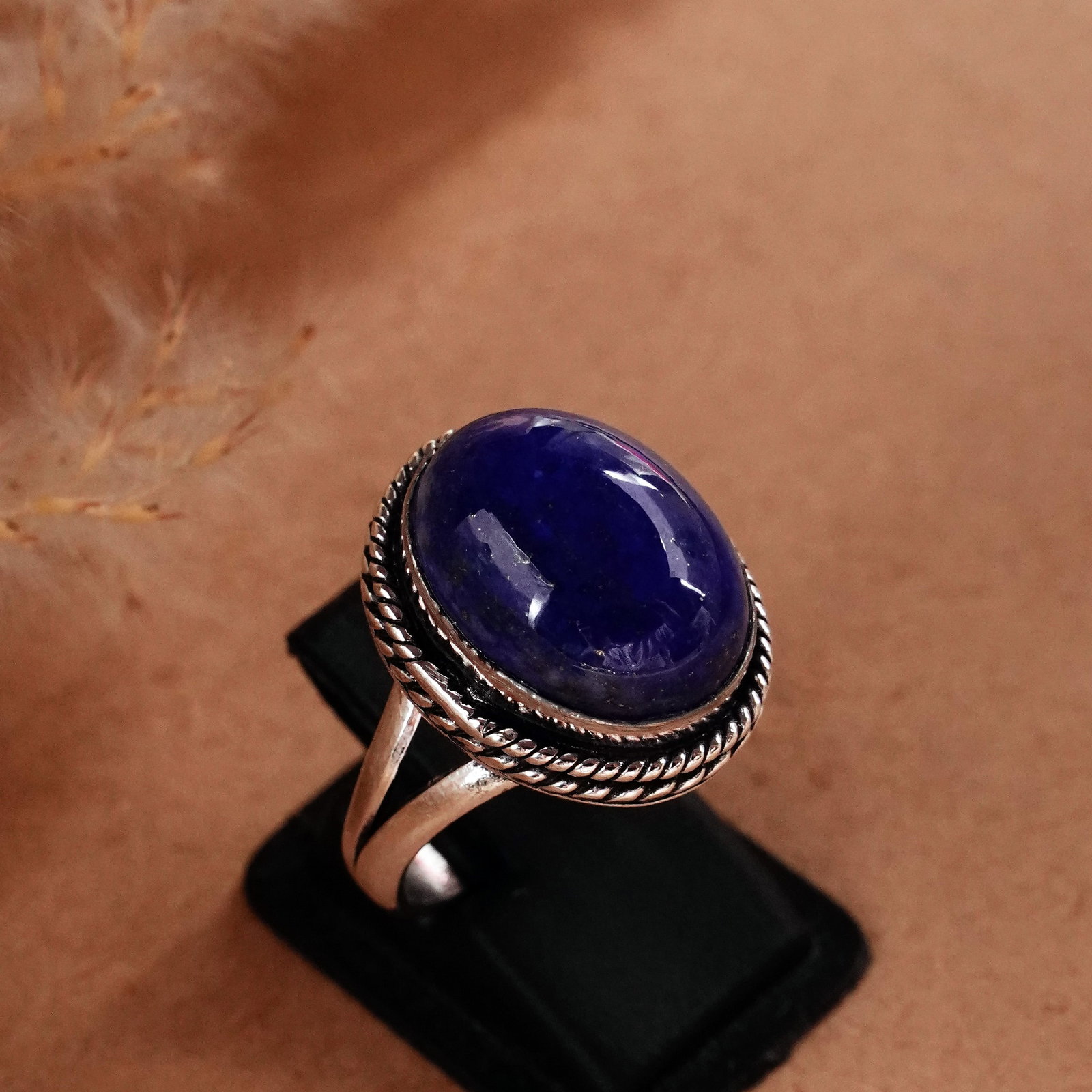 Natural Lapis Lazuli Sterling Silver Plated Handmade Ring - 8.5MM: Product ID: 260510124752 Product - Handmade Silver Plated Ring Metal - 92.5 Sterling Silver Plated Ring Size - 8.5MM Gemstone - Lapis Lazuli Gemstone Origin - Afghanistan Gemstone Size - 12X16 MM Gems