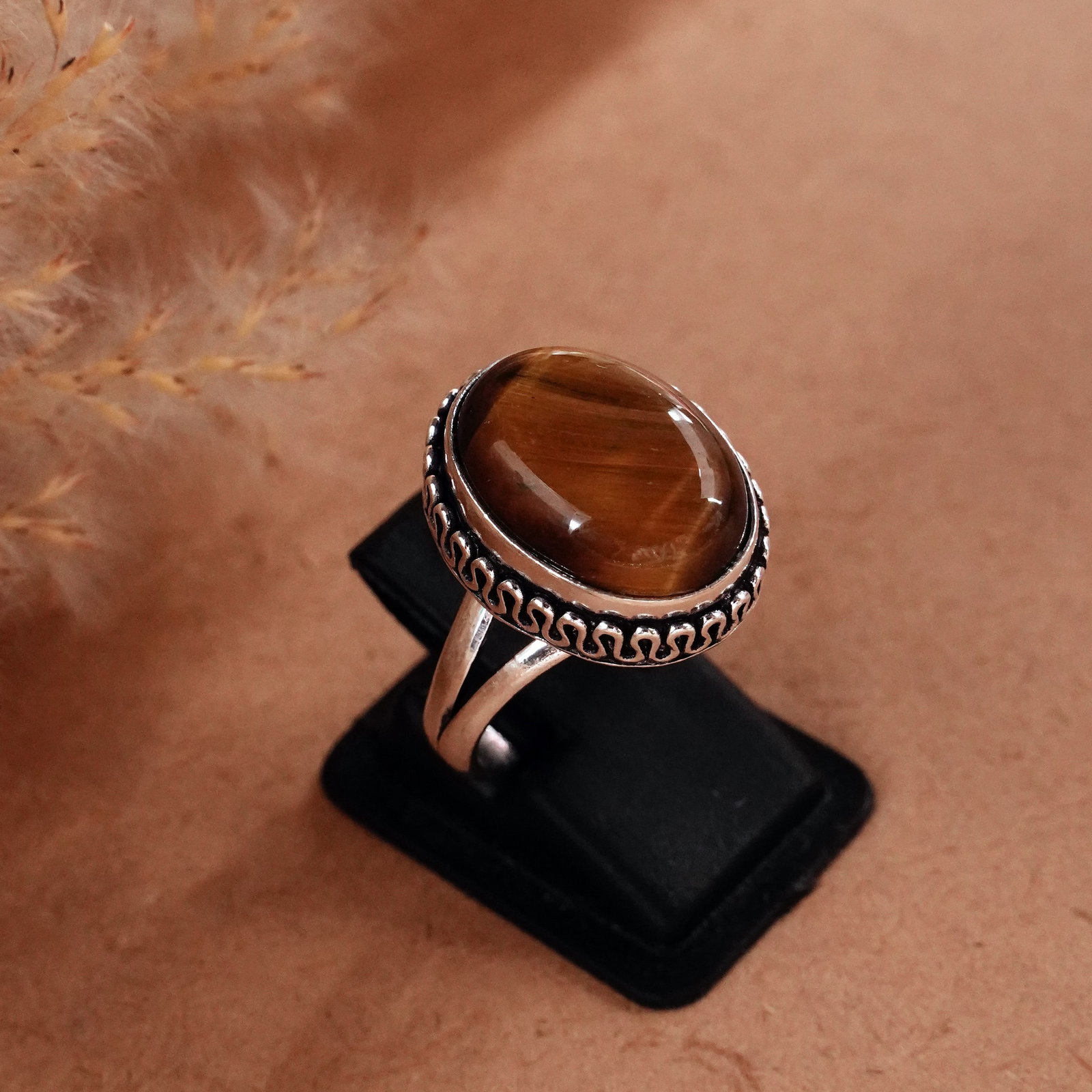 Natural Tiger Eye Sterling Silver Plated Handmade Ring - 8MM: Product ID: 260510124232 Product - Handmade Silver Plated Ring Metal - 92.5 Sterling Silver Plated Ring Size - 8MM Gemstone - Tiger Eye Gemstone Origin - South Africa Gemstone Size - 12X16 MM Gemstone