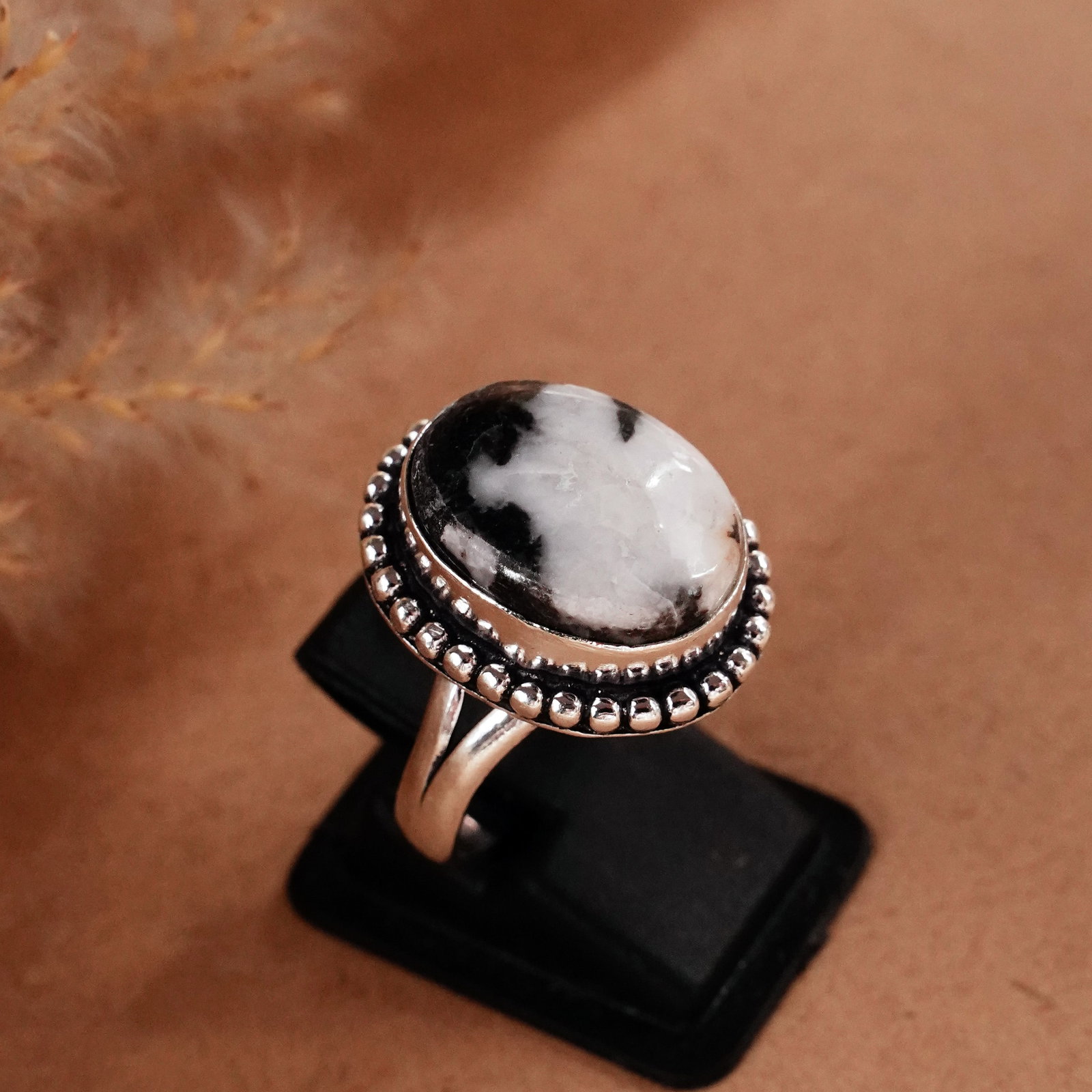 Natural Zebra Jasper Sterling Silver Plated Handmade Ring - 8.5MM: Product ID: 260510124041 Product - Handmade Silver Plated Ring Metal - 92.5 Sterling Silver Plated Ring Size - 8.5MM Gemstone - Zebra Jasper Gemstone Origin - Africa Gemstone Size - 12X16 MM Gemstone 