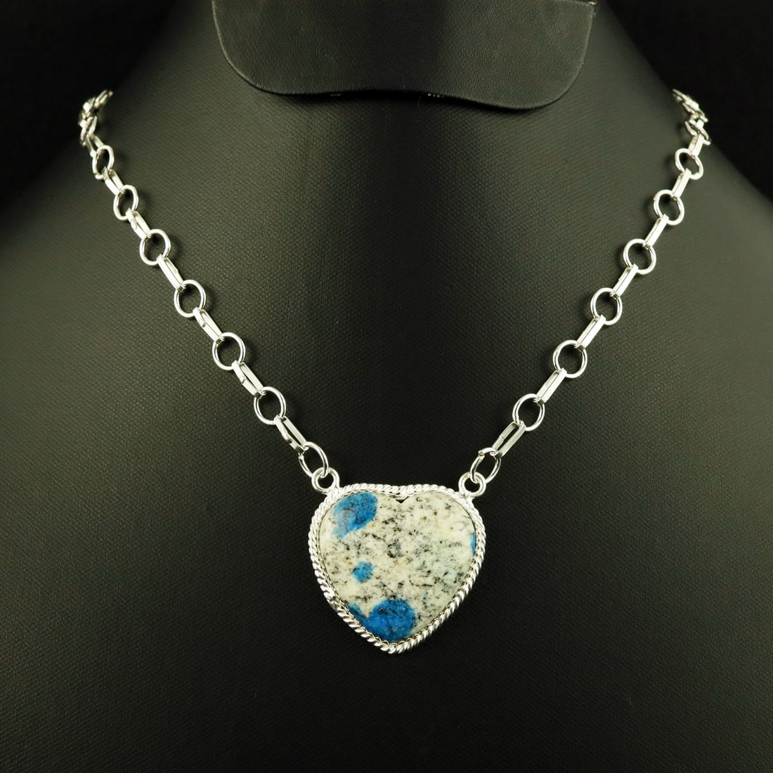 Natural K2 Jasper 2 Micron Sterling Silver Plated Handmade Heart Necklace: Product ID: 260728161351 Product - Handmade Silver Plated Pendant Necklace Metal - 92.5 2 Micron Sterling Silver Plated Necklace Pendant Length - 18 Inch Gemstone - K2 Jasper Gemstone Origin - Pakista