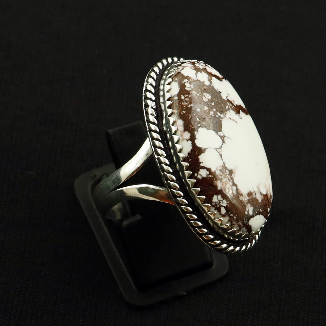 Natural Wild Horse 2 Micron Sterling Silver Plated Handmade Ring - 9MM ( Adjustable): Product ID: 260721150323 Product - Handmade Silver Plated Ring Metal - 92.5 2 Micron Sterling Silver Plated Ring Size - 9MM ( Adjustable ) Gemstone - Wild Horse Gemstone Origin - United States Gemston