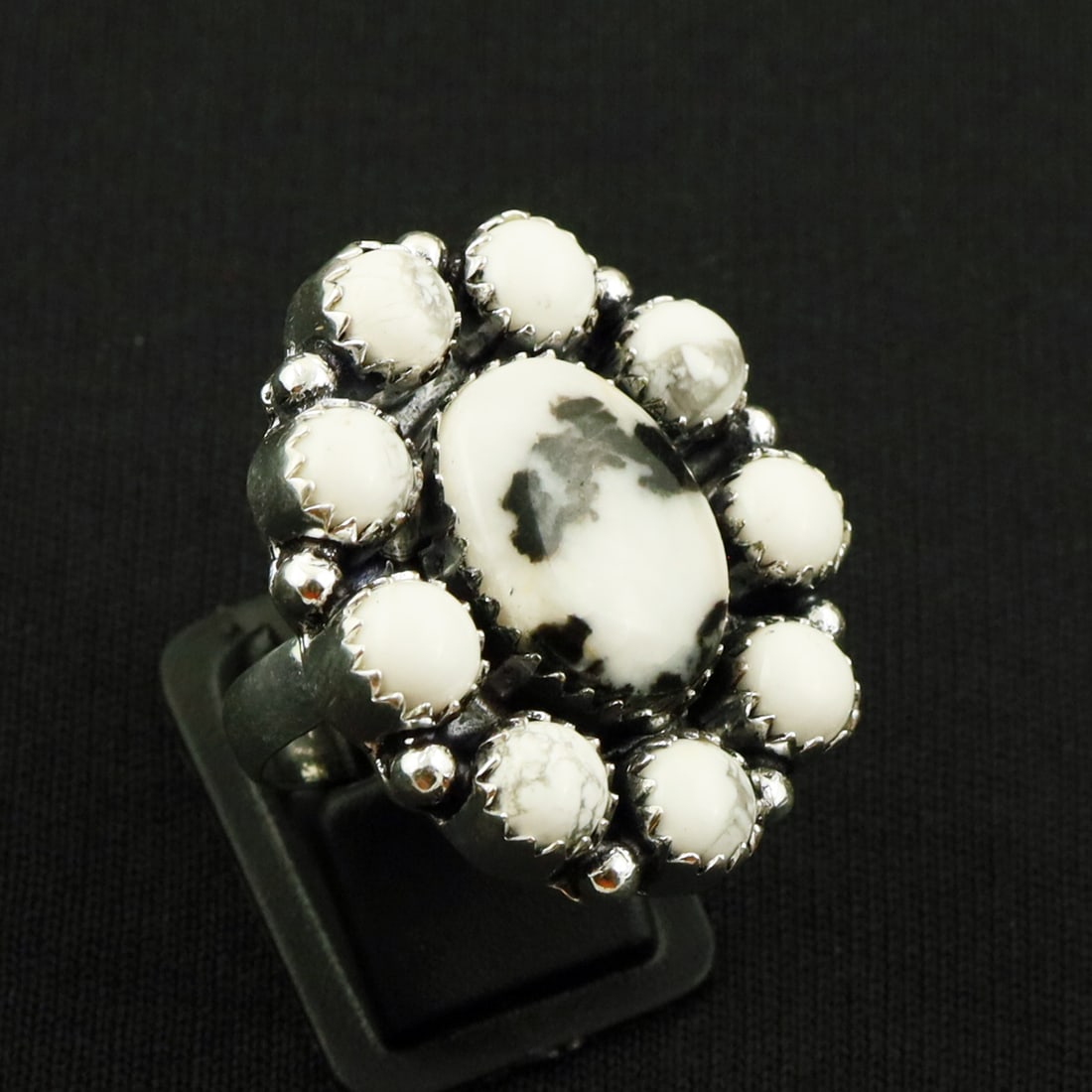 Natural Zebea Jasper Howlite 2 Micron Sterling Silver Plated Handmade Ring - 7.5MM: Product ID: 260717153217 Product - Handmade Silver Plated Ring Metal - 92.5 2 Micron Sterling Silver Plated Ring Size - 7.5MM Gemstone - Zebra Jasper & Howlite Gemstone Origin - Africa & Canada Gemsto