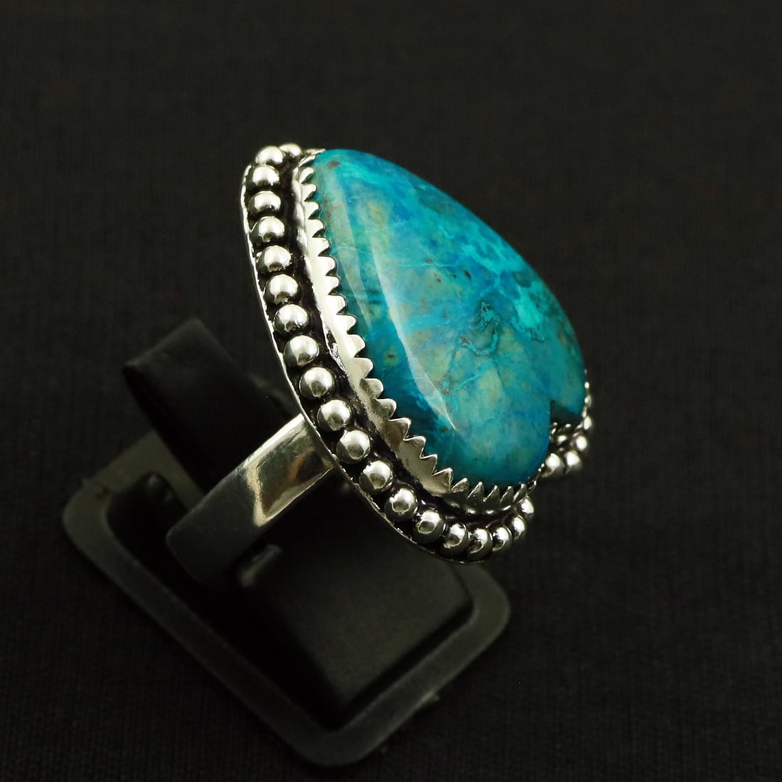 Natural Shattuckite 2 Micron Sterling Silver Plated Handmade Ring - 9MM ( Adjustable): Product ID: 260729131913 Product - Handmade Silver Plated Ring Metal - 92.5 2 Micron Sterling Silver Plated Ring Size - 9MM ( Adjustable) Gemstone - Shattuckite Gemstone Origin - United States Gemston