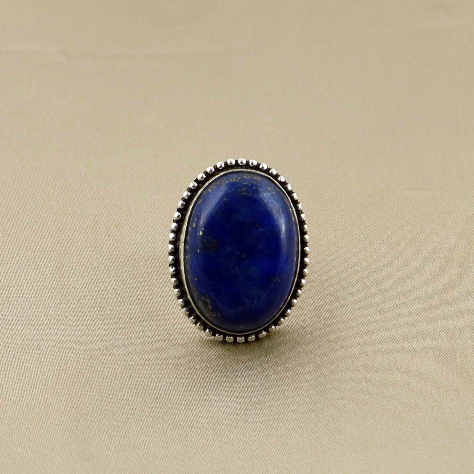 Natural Lapis Lazuli Sterling Silver Plated Handmade Ring - 5.5MM: Product ID: 260528144812 Product - Handmade Silver Plated Ring Metal - 92.5 Sterling Silver Plated Ring Size - 5.5MM Gemstone - Lapis Lazuli Gemstone Origin - Afghanistan Gemstone Size - 2.5X2 CM Gems