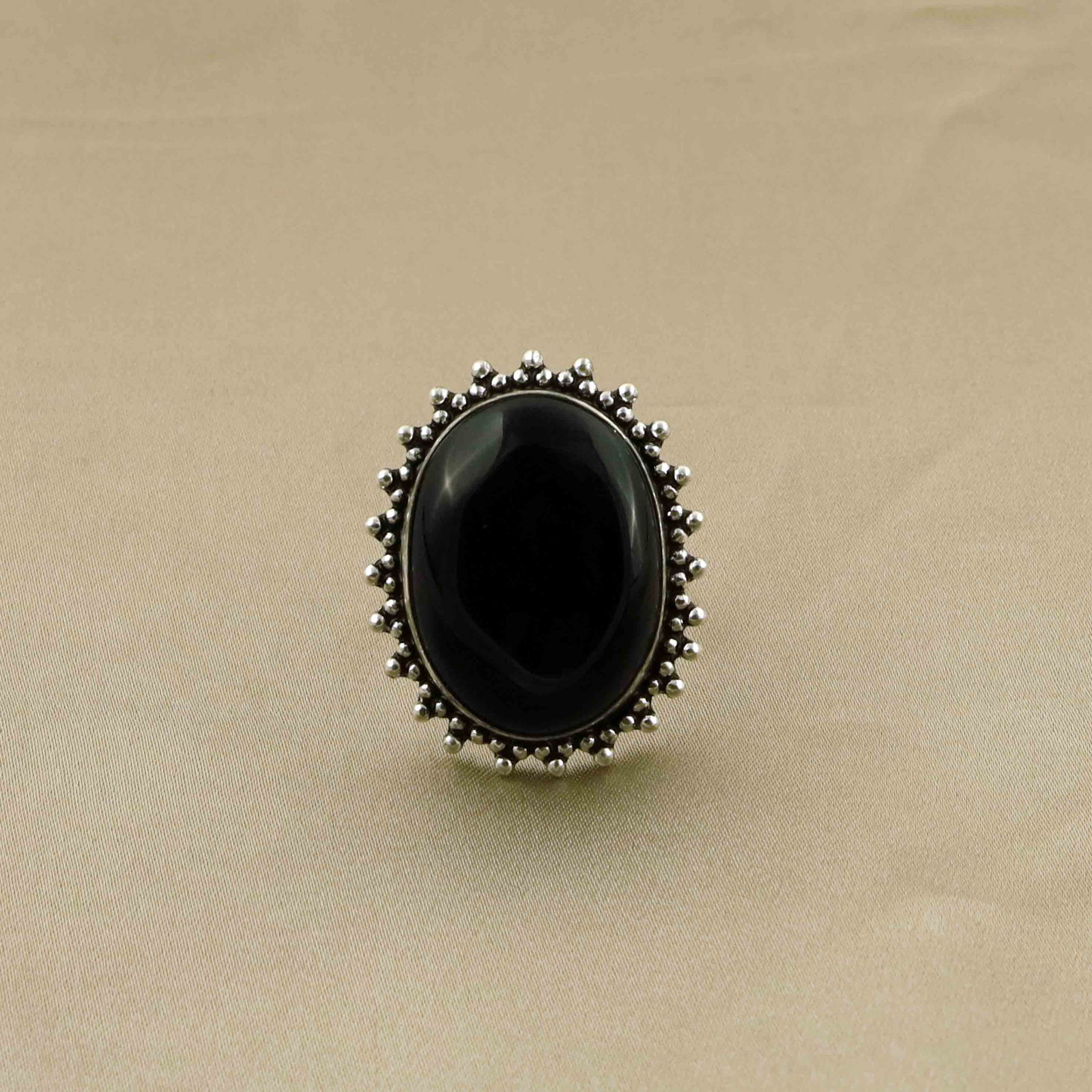 Natural Black Onyx Sterling Silver Plated Handmade Ring - 8MM: Product ID: 260528135646 Product - Handmade Silver Plated Ring Metal - 92.5 Sterling Silver Plated Ring Size - 8MM Gemstone - Black Onyx Gemstone Origin - India Gemstone Size - 2.5X2 CM Gemstone Shape